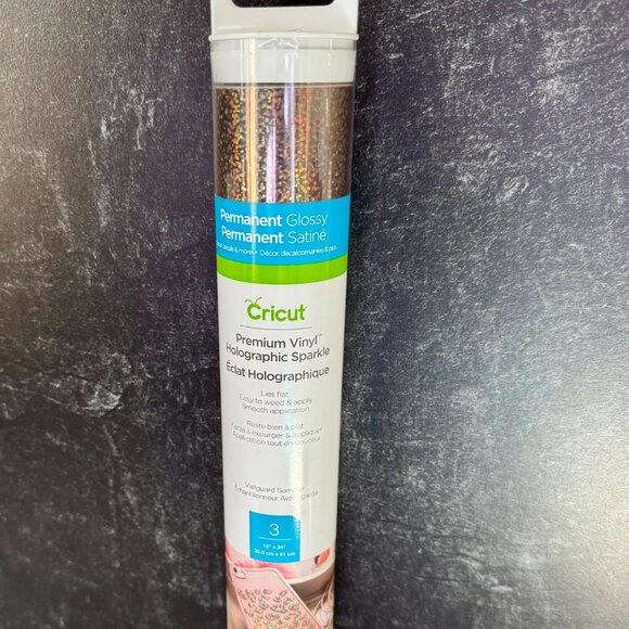 Cricut Premium Vinyl Holographic Sparkle Vanguard Sampler Glossy – 1 Roll 12"x24 - Picture 1 of 3